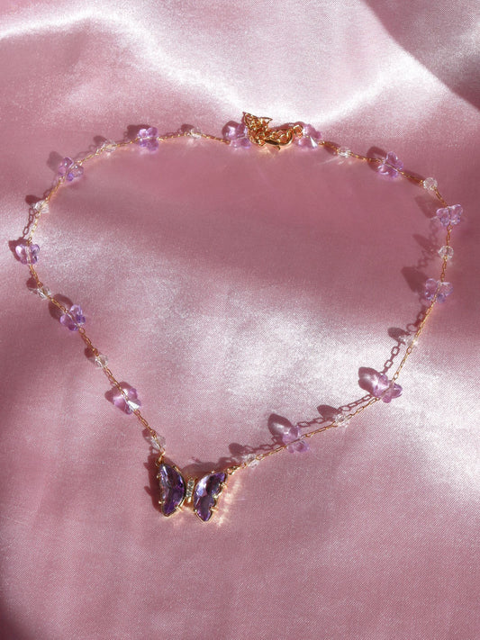 Pastel Crystal Butterfly Necklace