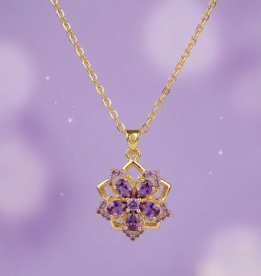 Rapunzel Purple Sundrop Spinning Necklace
