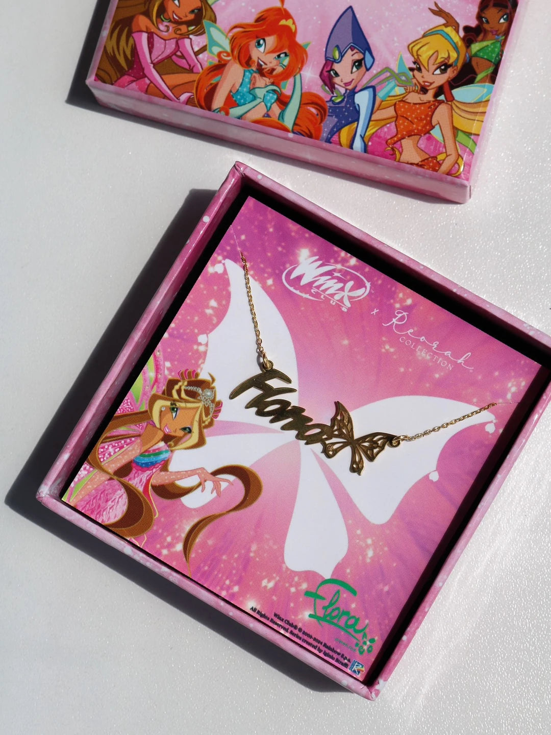 Winx Club® Flora Personalized 925 Silver Enchantix Wings Name Necklace