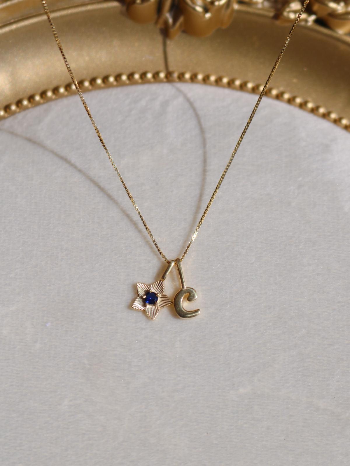Flora Letter 925 Sterling Silver Necklace