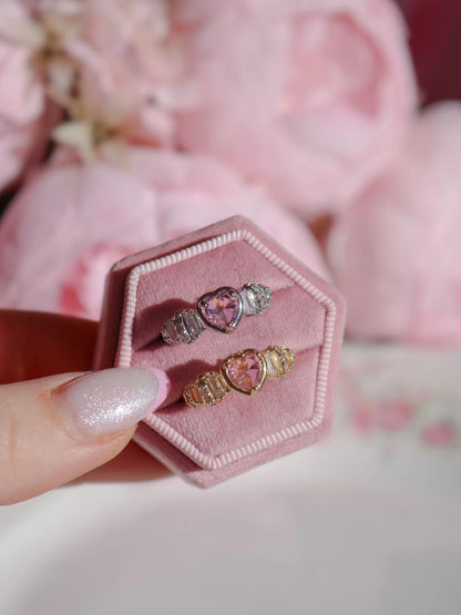 Heart Ring with Baguette Stone