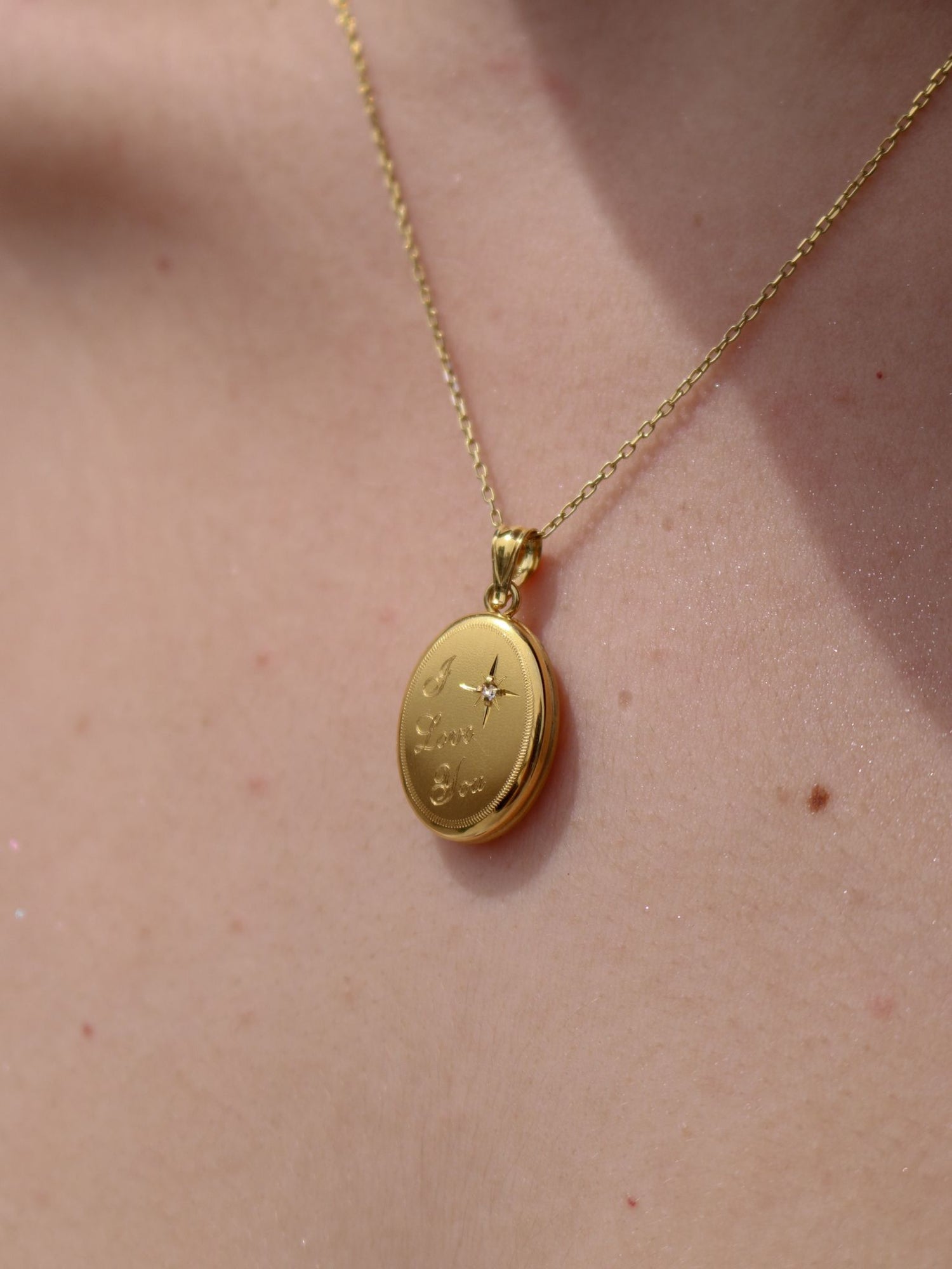 I Love You 925 Personalized Photo Locket 925 Sterling Silver Necklace