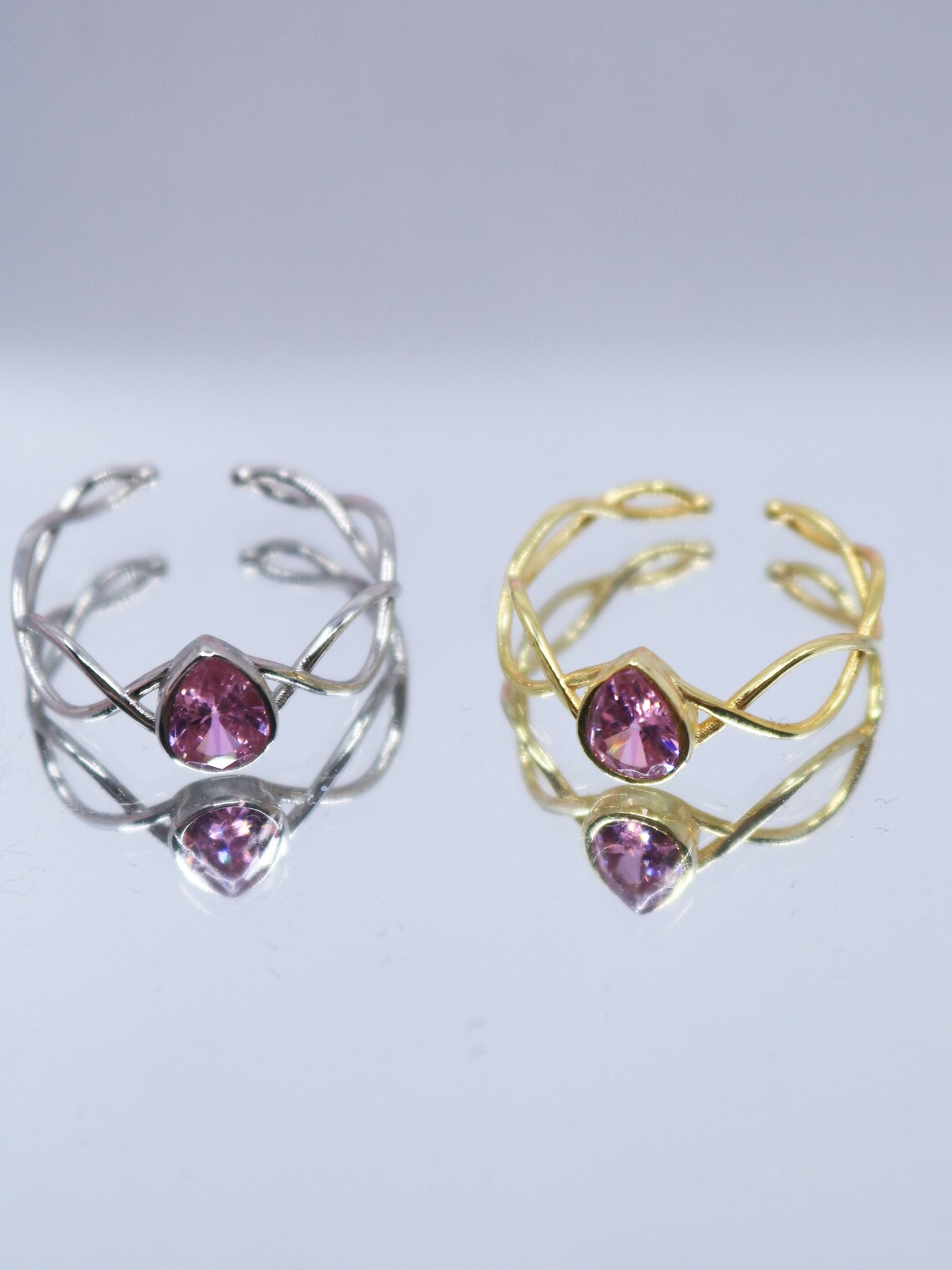 Swan Princess Odette Pink Stone Tiara Ring