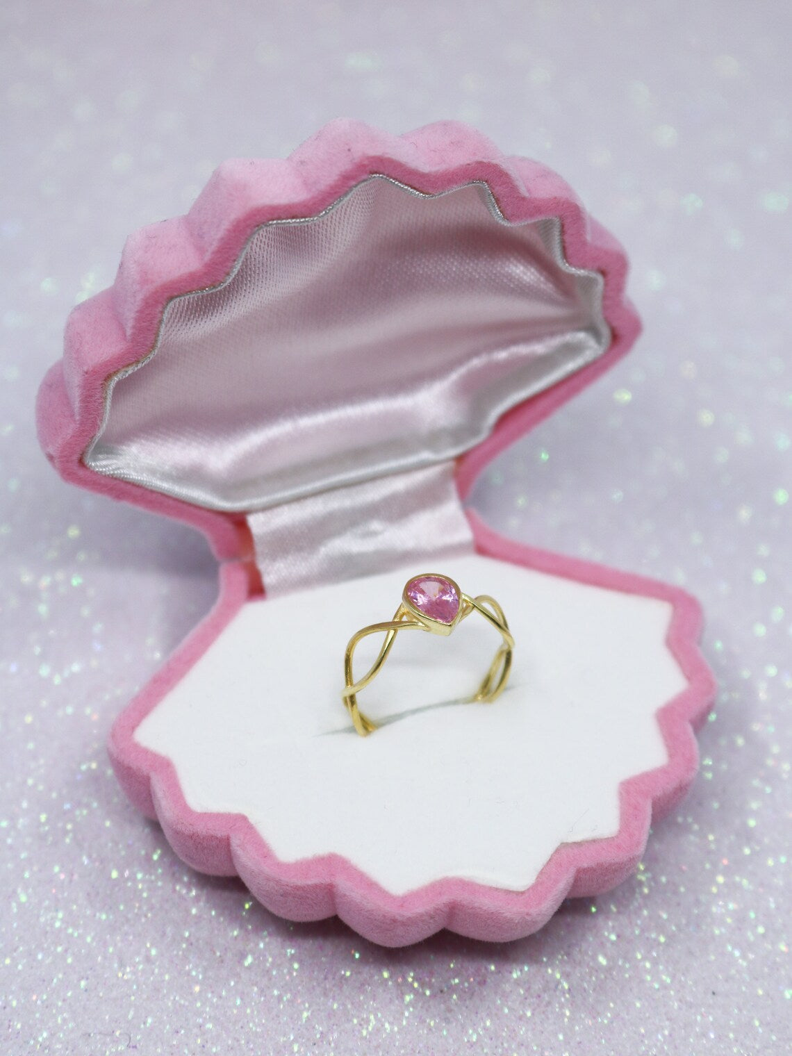 Swan Princess Odette Pink Stone Tiara Ring