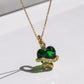 Medusa Snake Heart Necklace, 925 Sterling Silver, Gold or Silver Plated, Snake Necklace, Green Heart Necklace