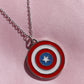 Cap America Shield Necklace, Superhero Necklace, Geek Jewelry