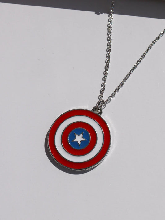 Captain America Schild Halskette, Superhelden Halskette, Geek Schmuck 