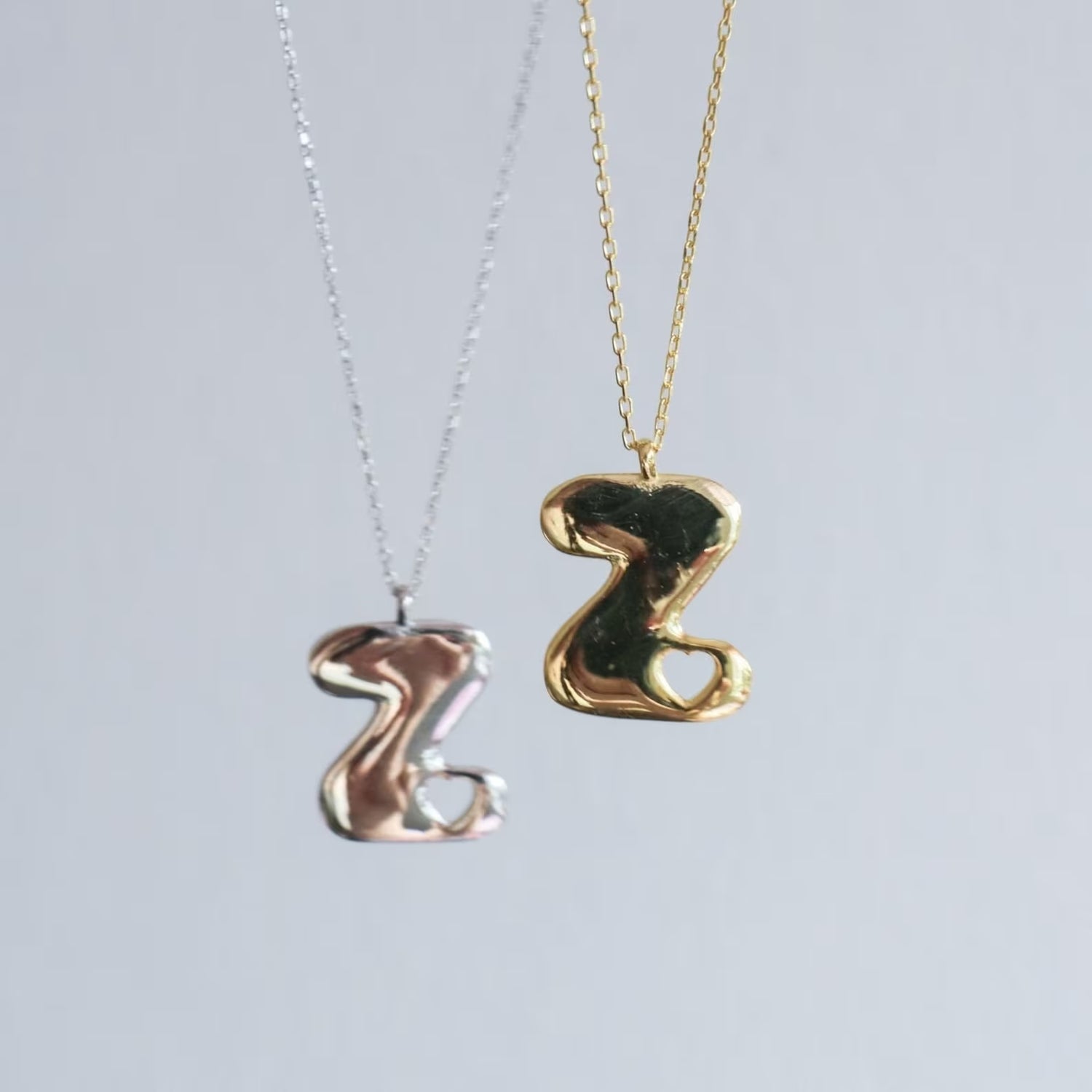 Heart Letter 925 Sterling Silver Letter Necklace, Initial Necklace, 925 Sterling Silver Necklace