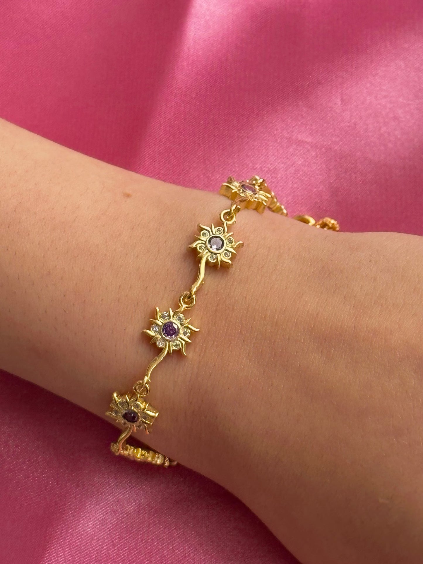 Rapunzel Sun Bracelet, Princess Jewelry, Purple Sun Bracelet