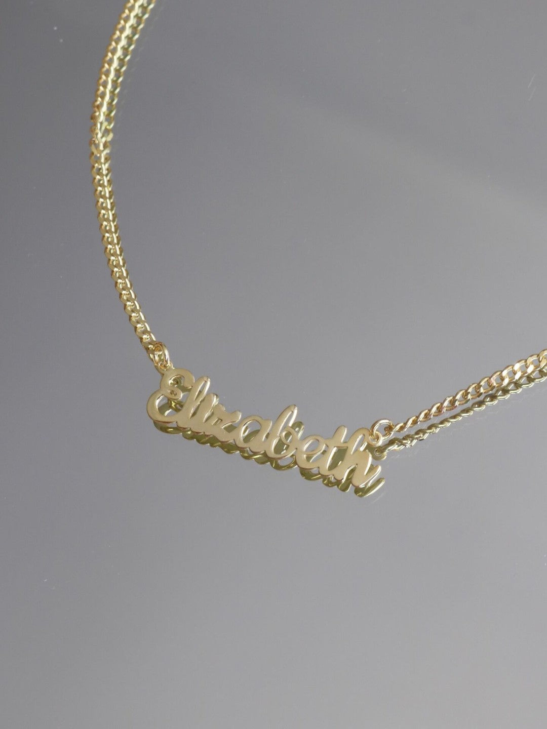 Thick Chain Name Necklace, 925 Sterling Silver