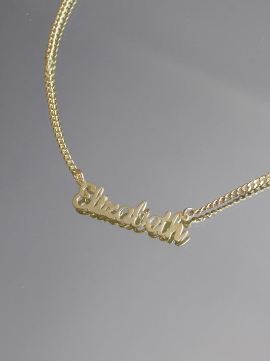 Thick Chain Name Necklace, 925 Sterling Silver