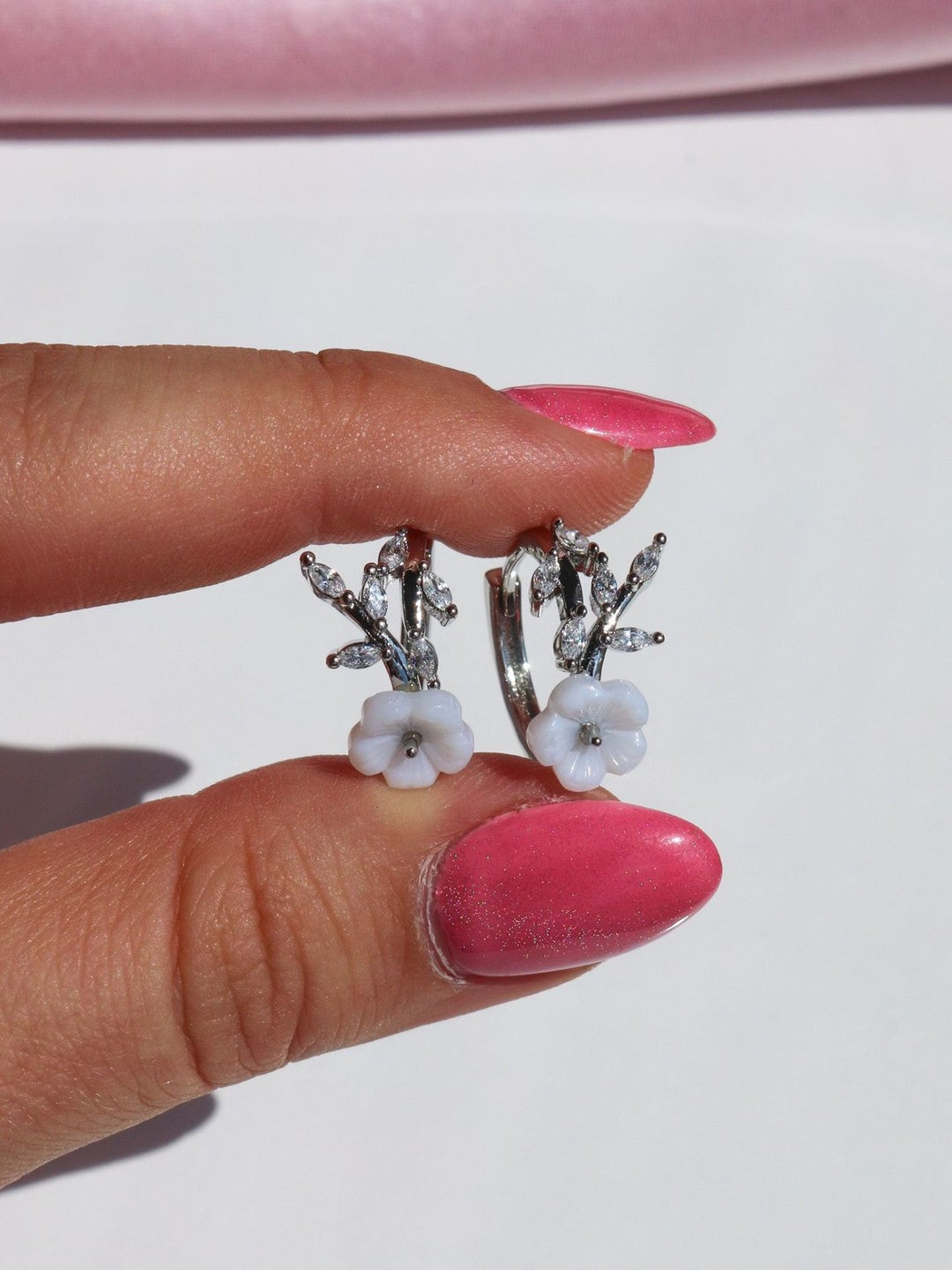 Minimal Butterfly Magnolia Earrings