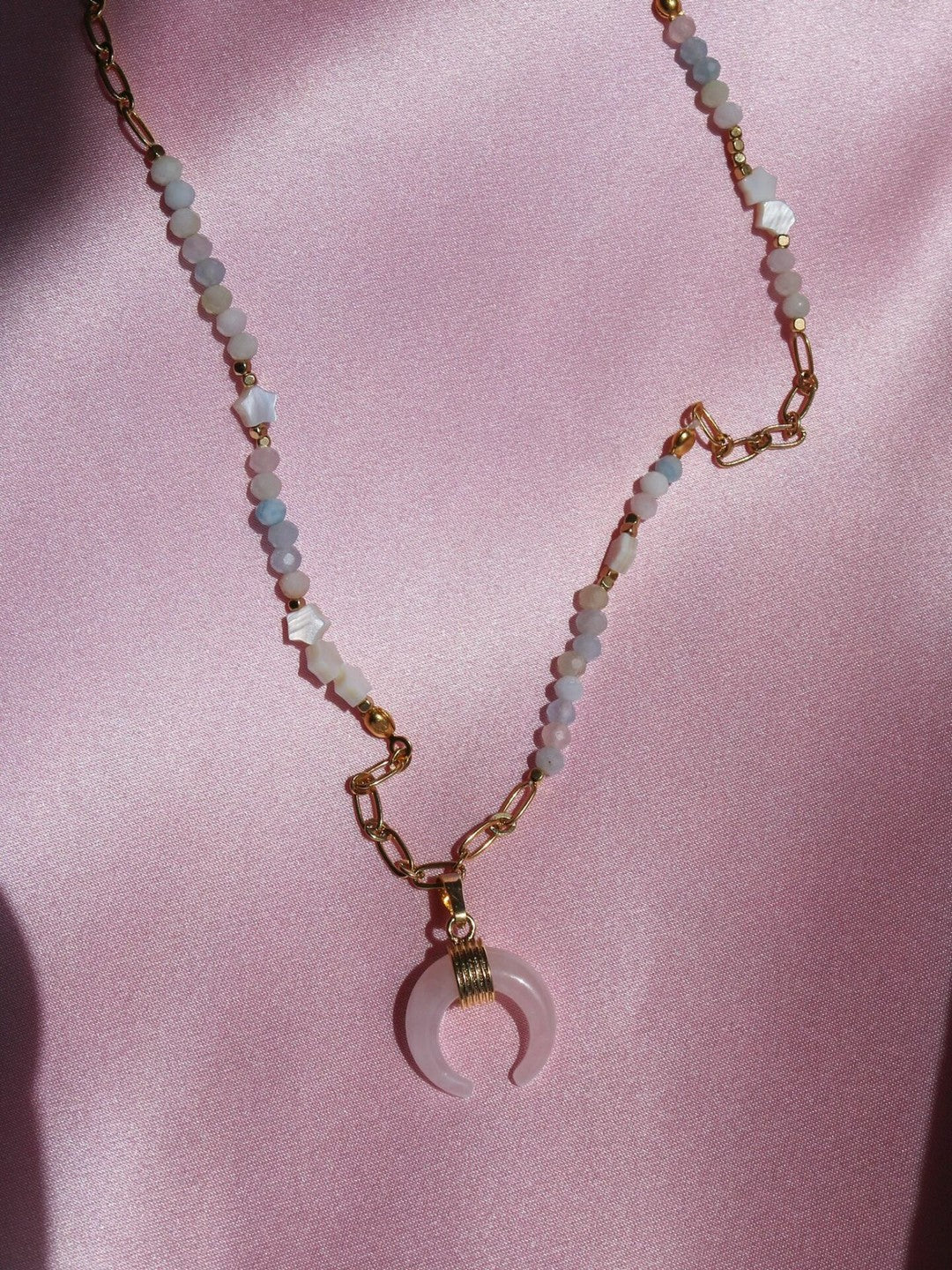 Soft Moon Natural Stone Necklace