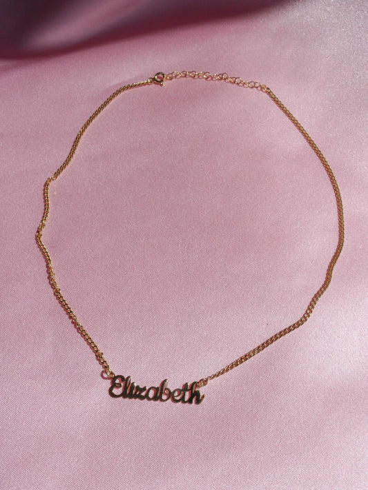 Thick Chain Name Necklace, 925 Sterling Silver