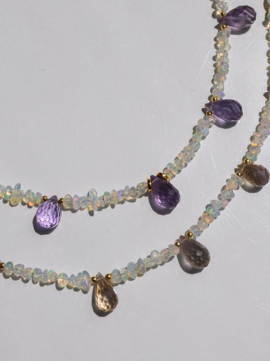 Real Opal Stone Design Necklace, 925 Sterling Silver