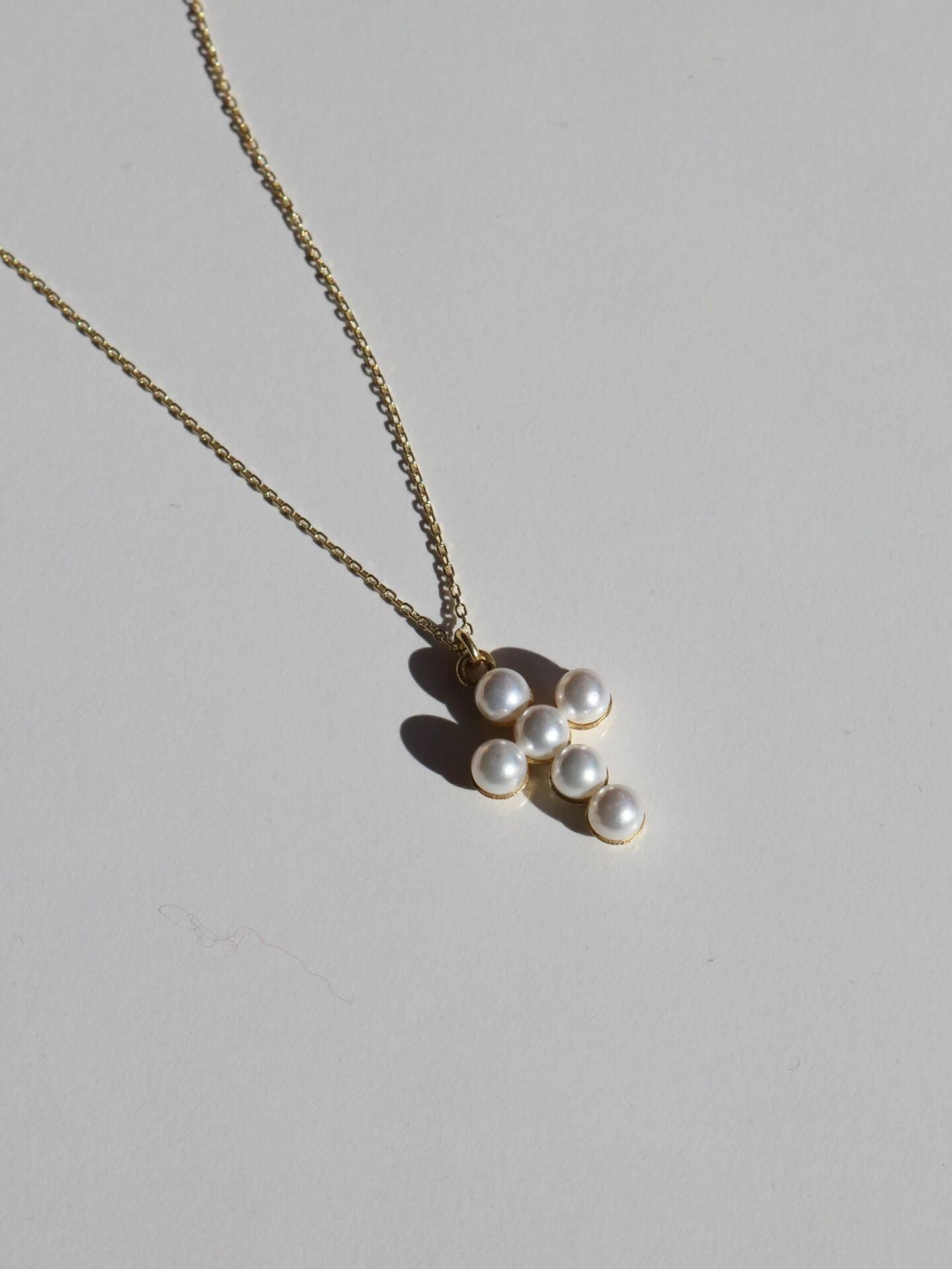 Cross with Pearls Necklace, 925 Sterling Silver