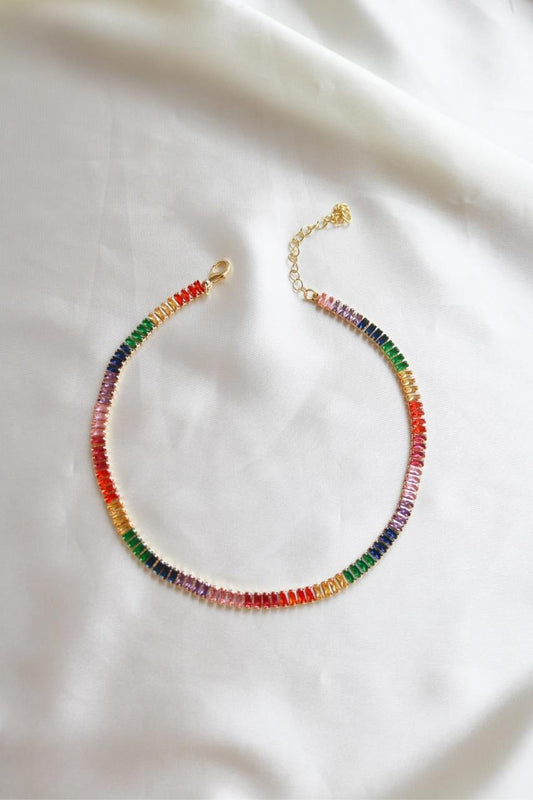 Colors Choker with Large Baguette Stones