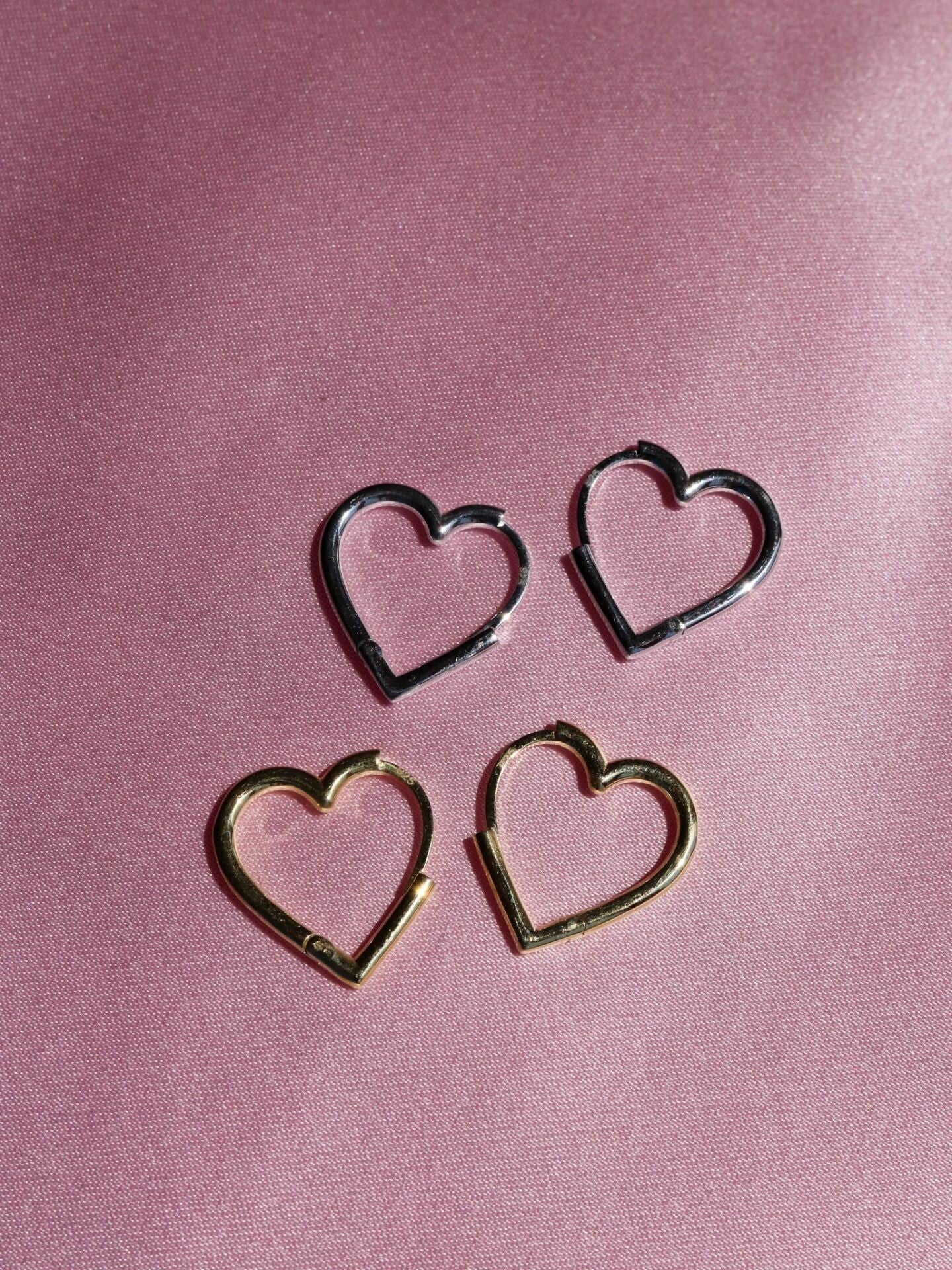 Heart Earrings, 925 Sterling Silver