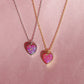 Opal Pink Heart Necklace, 925 Sterling Silver