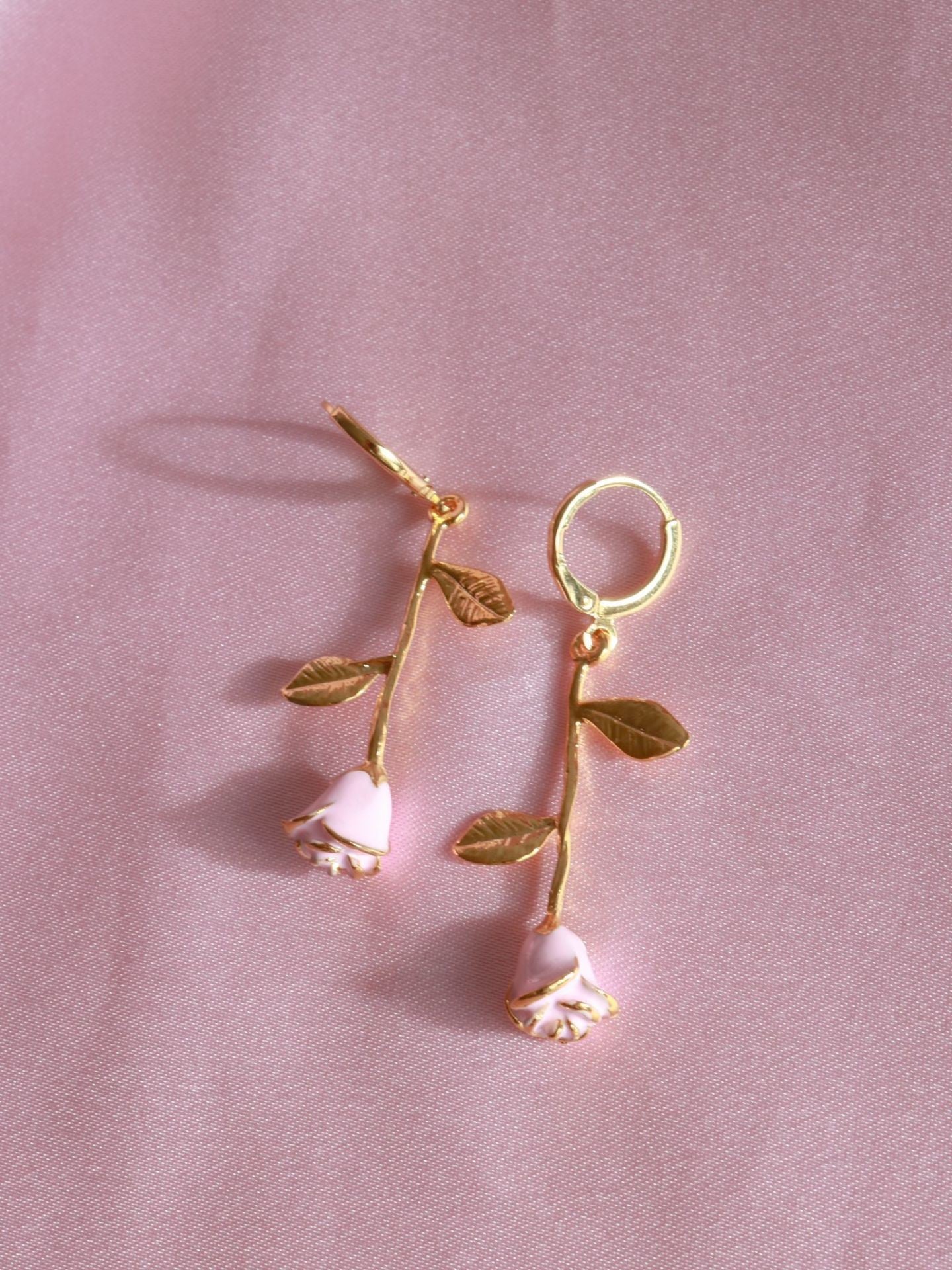 Pink Rose Earrings