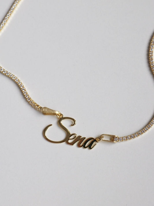 Waterway Name Necklace, 925 Sterling Silver