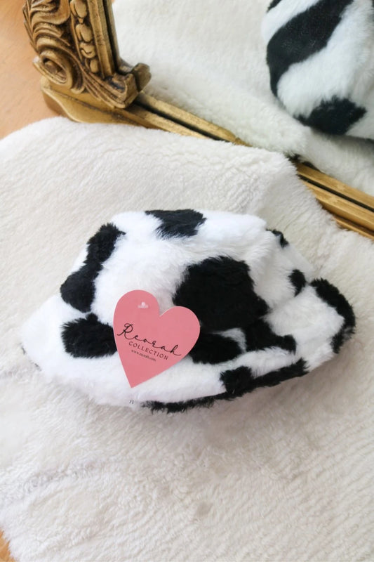 Cow Patterned Plush Hat