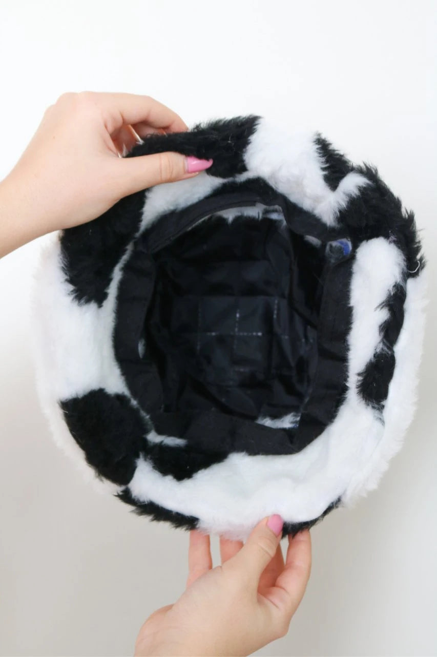 Cow Patterned Plush Hat