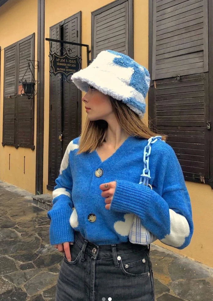 Cloud Patterned Plush Hat