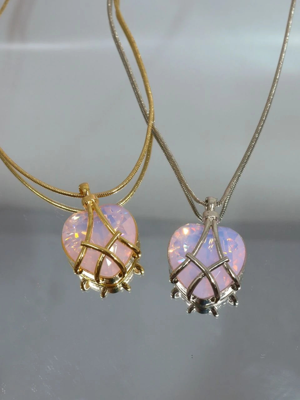 Diamond Chateau Heart Necklace, Friendship Necklaces (Bigger Size)