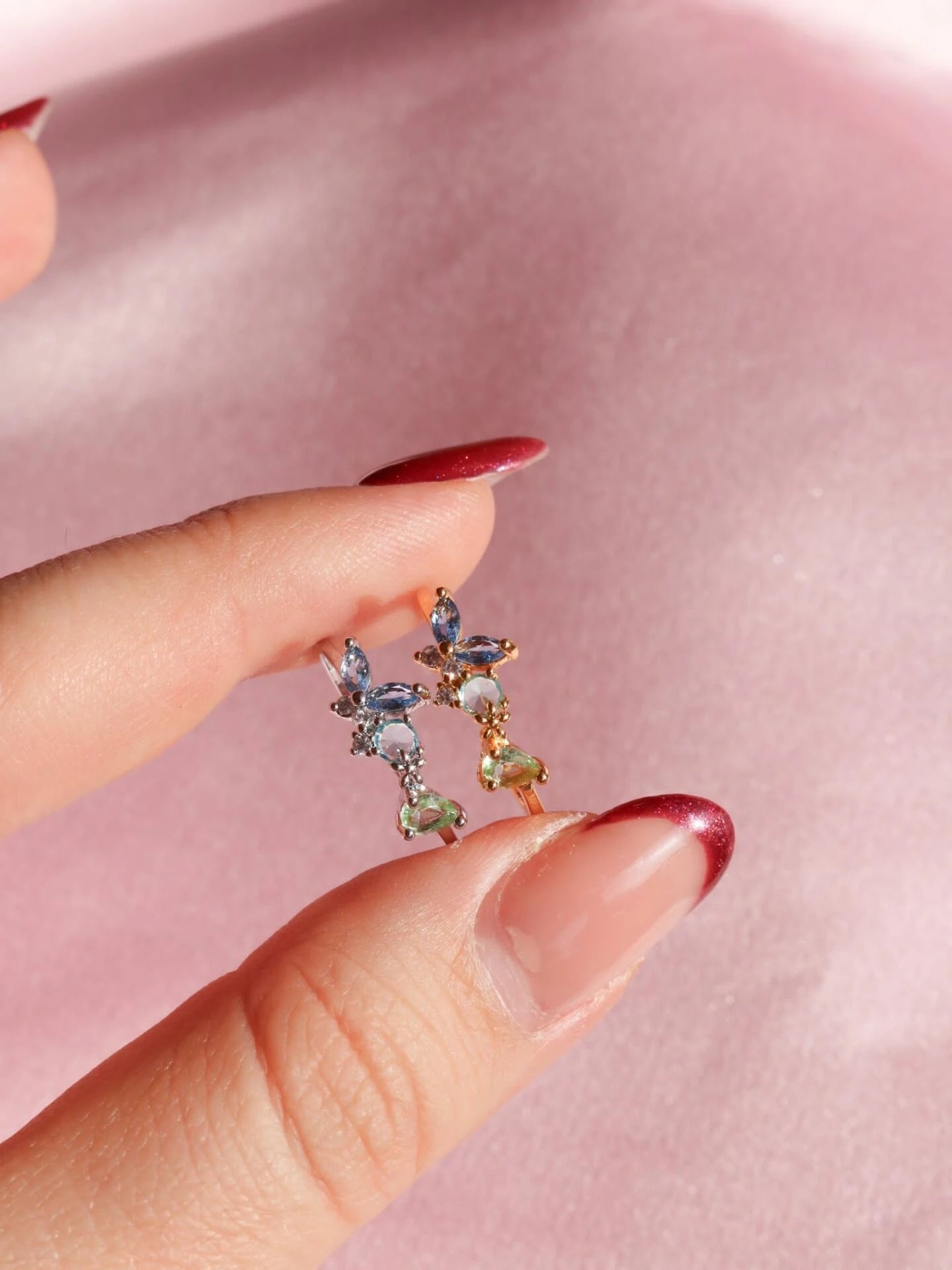 Minimal Butterfly Blue Dream Ring