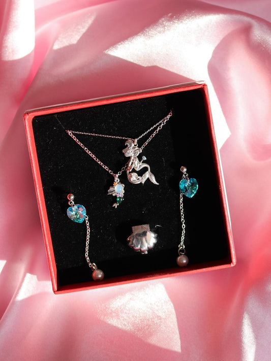 Ariel Necklace, Earrings, Ring Jewelry Set