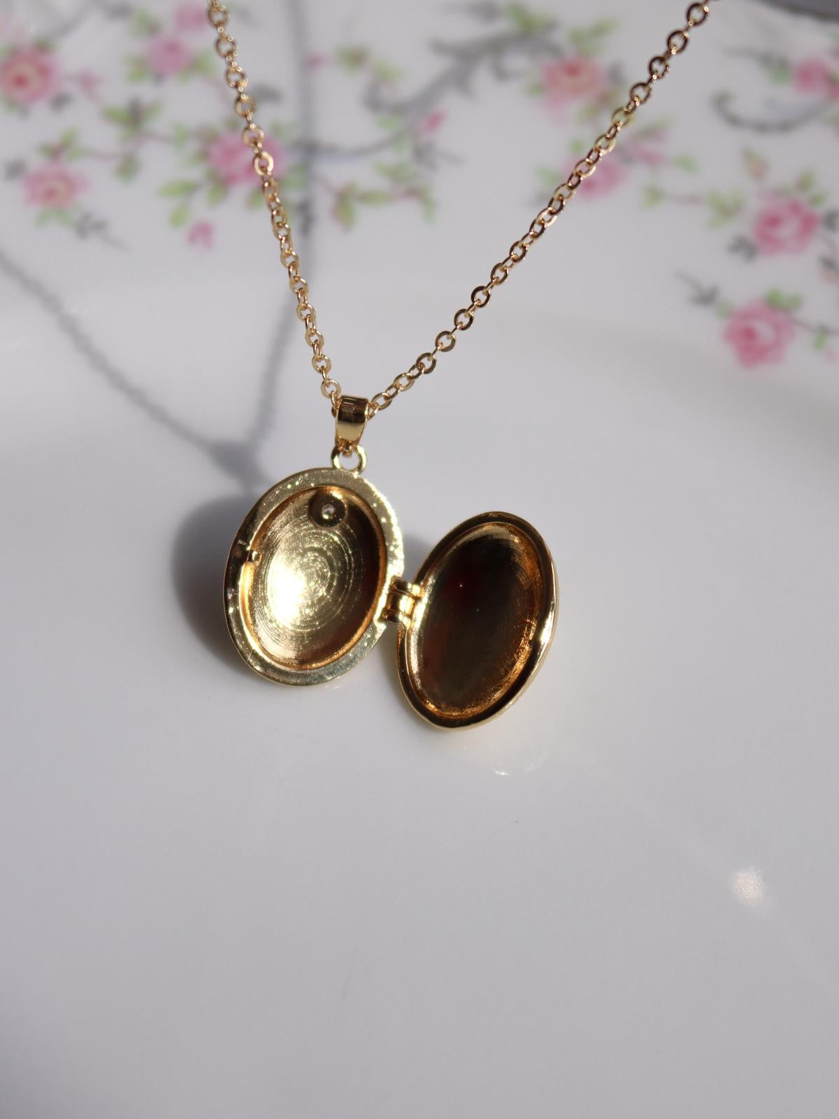 Pink Swan Memory Personalized Photo Locket Necklace