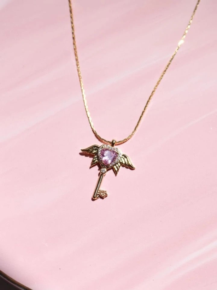 Sailor Moon Heart Wings Key Necklace