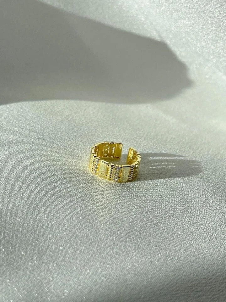 Rectangular Zircon Stone 925 Silver Ring