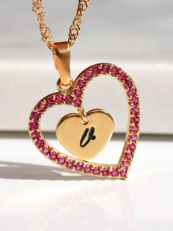 Heart In A Heart Necklace