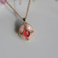 Pink Crimson Glow Personalized Photo Locket Necklace