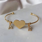 Gold Heart Aesthetic Letter Bracelet