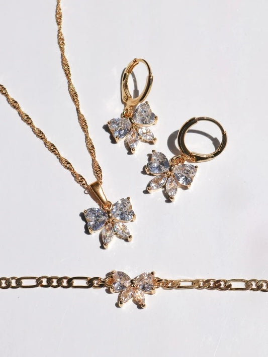 Perfect Ribbon Necklace - Earrings - Bracelet Set