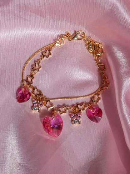 Pinkie Crystal Heart Bracelet