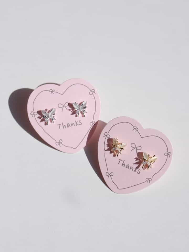 Minimal Butterfly 925 Silver Earrings