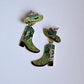 Green Cowboy Boots Earrings