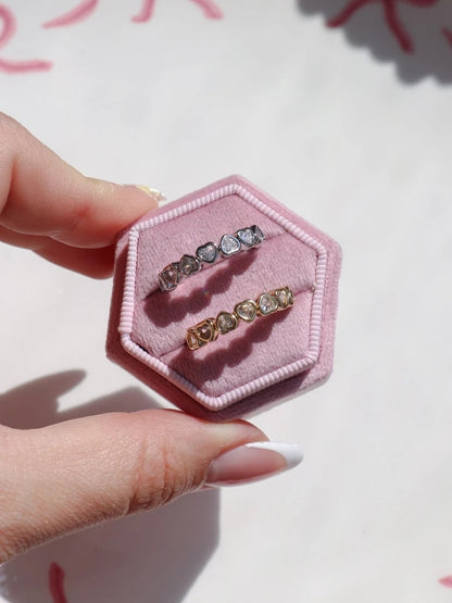 White Multi Heart Ring