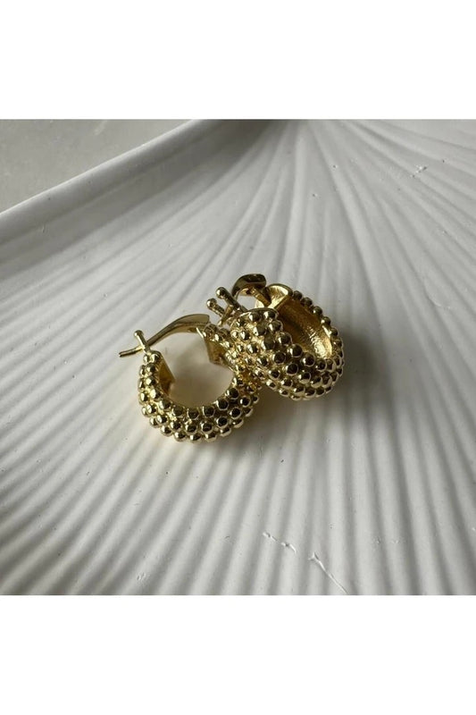 Bombe Patterned Steel Earrings - Gold