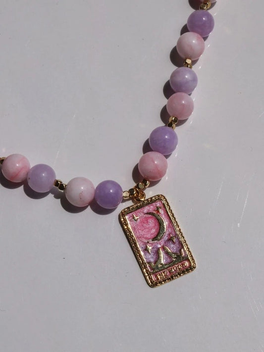The Moon Natural Stone Tarot Necklace