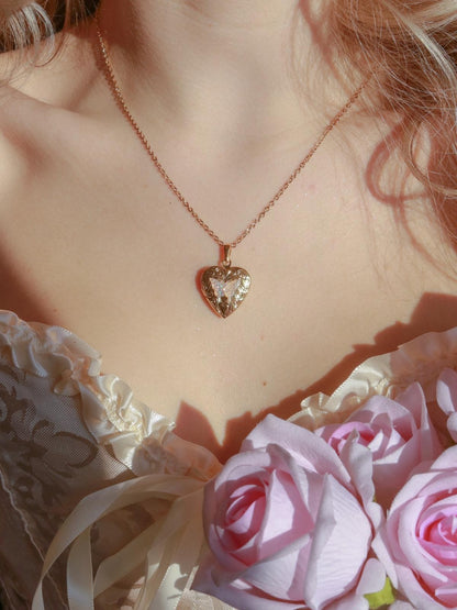 Sparkling Heartwing Personalized Photo Locket Necklace