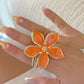 Orange Floral Grace Ring And Bracelet Set