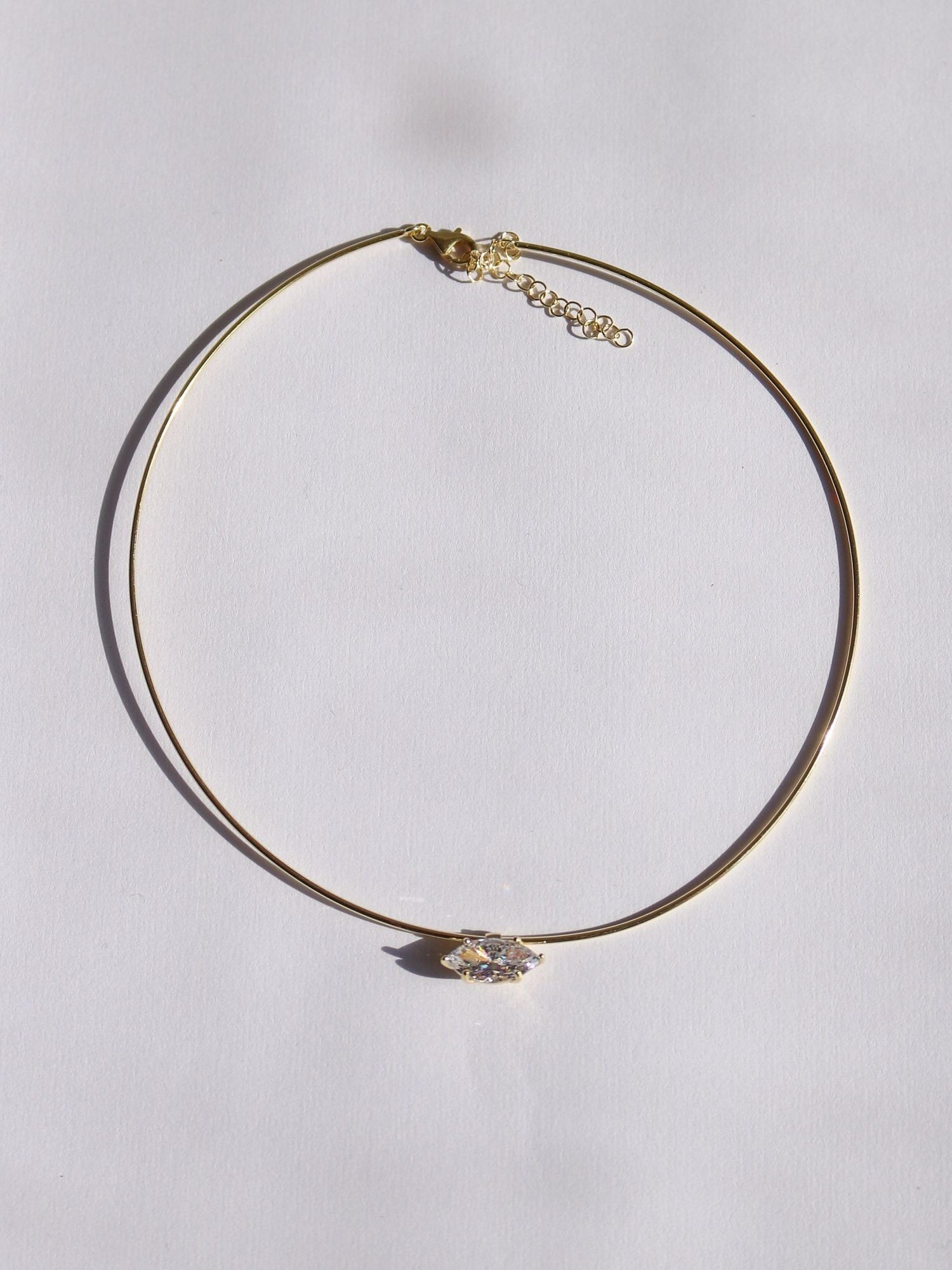 Marquise Gold Choker 925 Choker Necklace