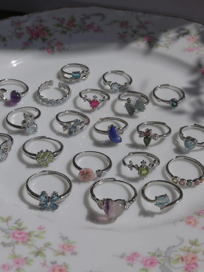 Natural Stone Heart Ring