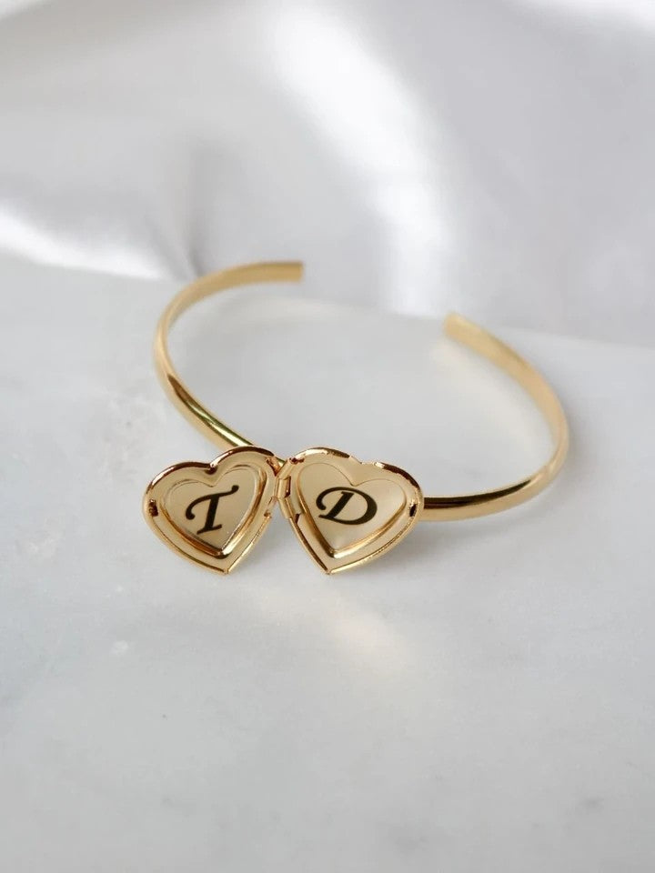 Memory Heart Locket Bracelet With Any Letters You Wish