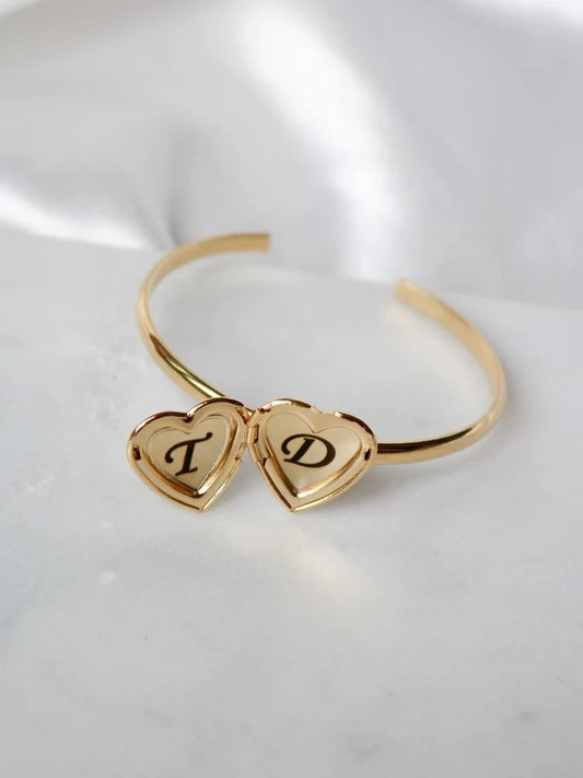 Memory Heart Locket Bracelet With Any Letters You Wish